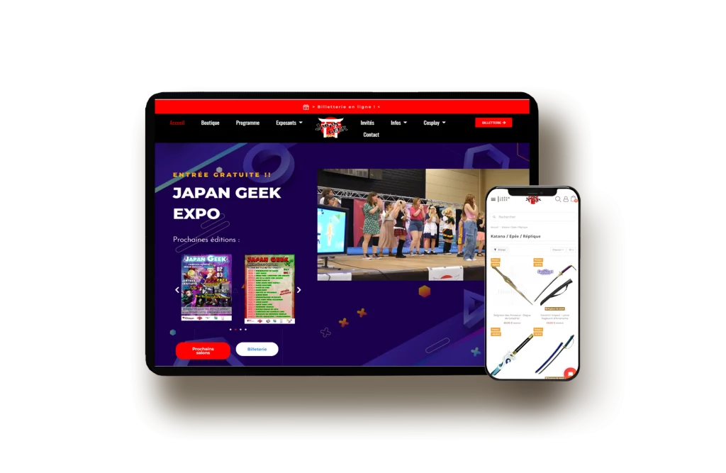 Japan geek expo creation site internet responsive
