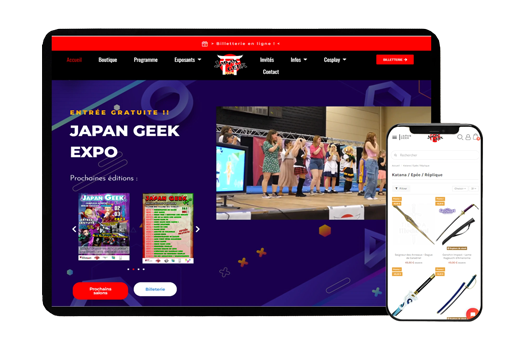 Creation d'un site internet vitrine et e-shop pour la japan geek expo