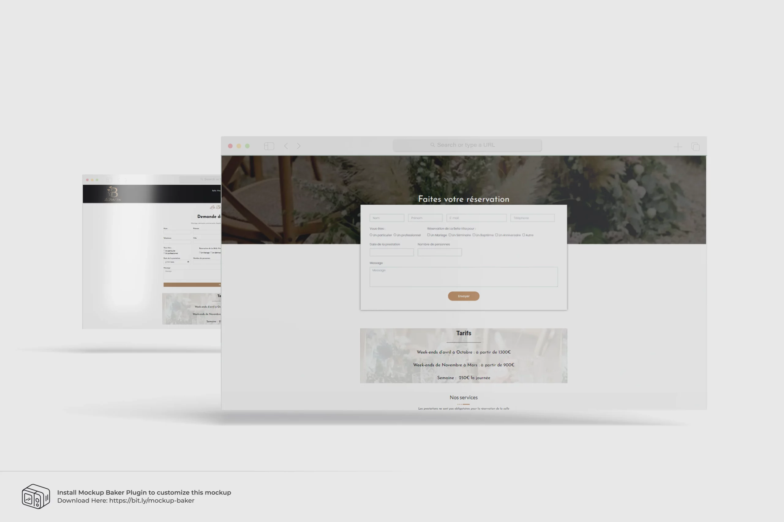 Capture d'écran du site internet élégant de La Bella Vita, conçu par Boost Digital.